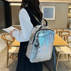 Sequin Backpack Girl Students Travel Teenagers Women Bag