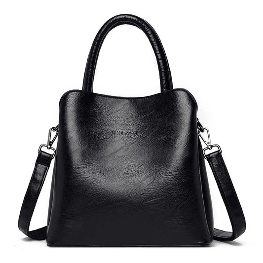 Large-Capacity Casual Shoulder Bag for Women, Leather Handbag