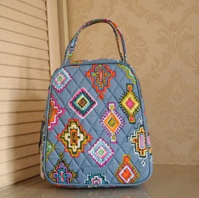 Cotton Zipper Lunch Bag for Women - Convenient Lunch Box Tote