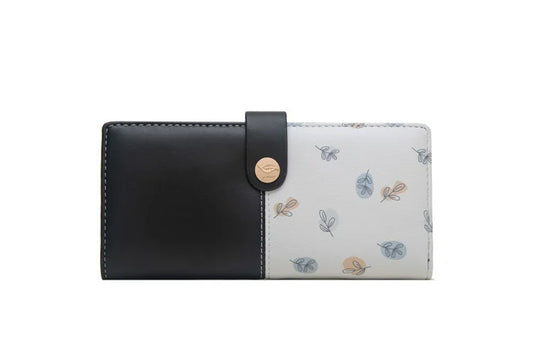 Purity Long Women's Wallet Small Fresh Printing Contrast Zipper Handbag