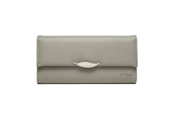 Purity Women's Long Wallet Leaf Design Zipper Buckle Handbag
