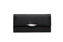 Purity Women's Long Wallet Leaf Design Zipper Buckle Handbag