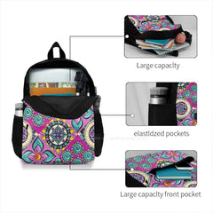 Purple Flower Backpack for Men Women Teenagers Girls
