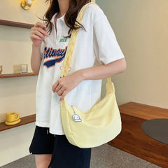 Purple Canvas Crossbody Bag for Women Large Capacity Travel Handbags