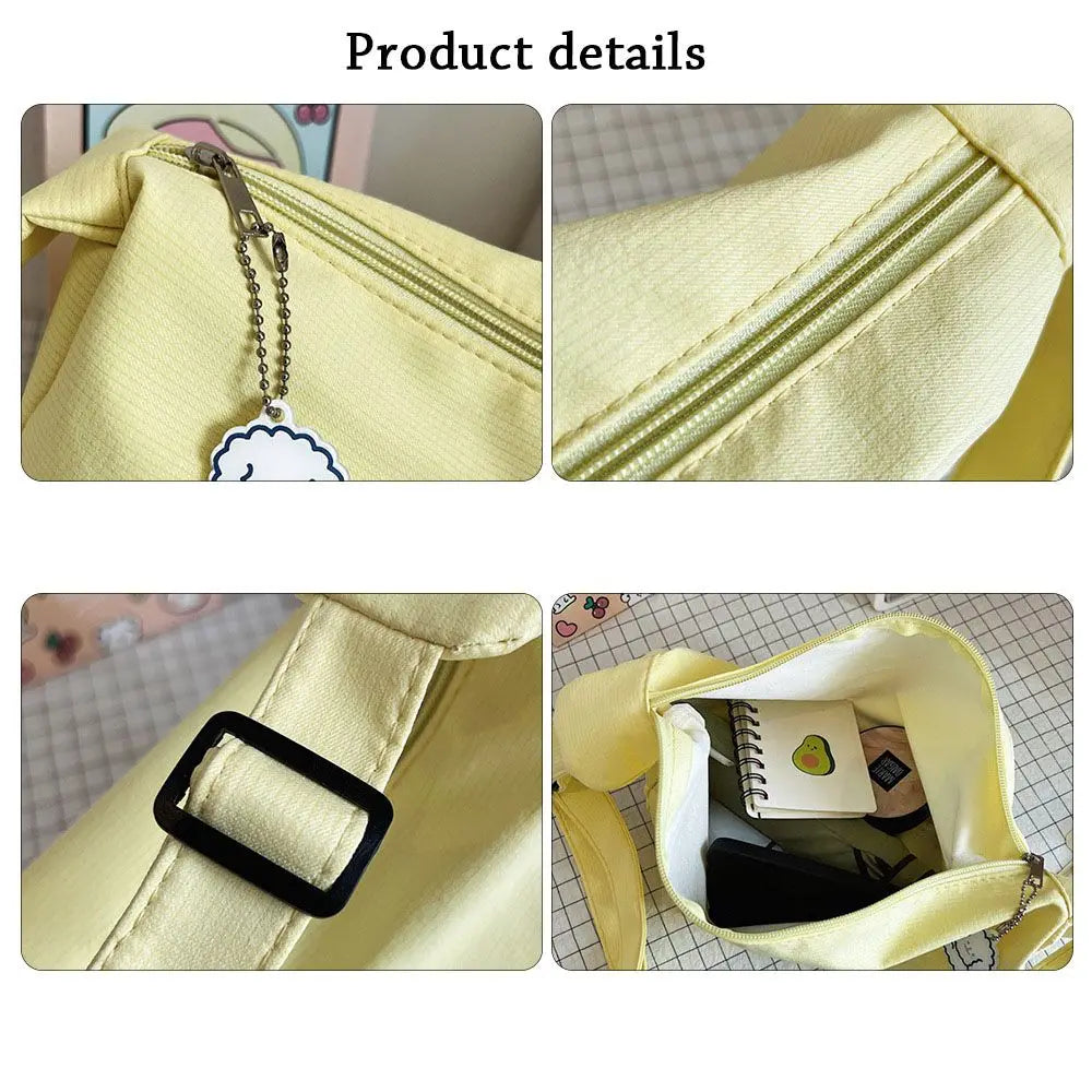 Purple Canvas Crossbody Bag for Women Large Capacity Travel Handbags