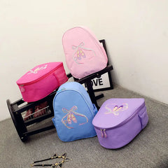 Girls' Ballet Dance Bag Canvas Backpack With Dance Shoes Print