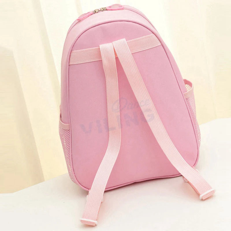 Girls' Ballet Dance Bag Canvas Backpack With Dance Shoes Print