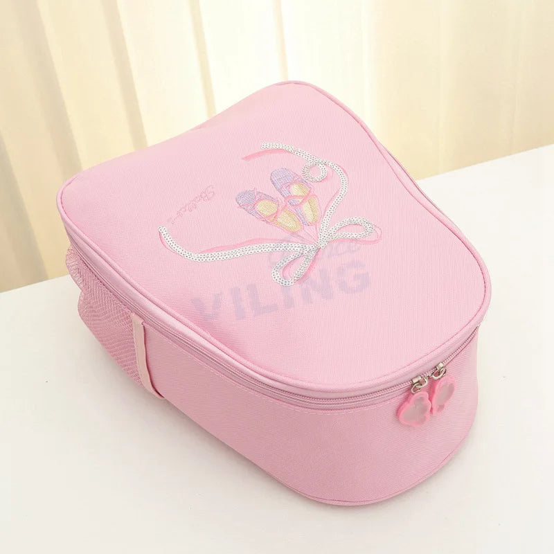 Girls' Ballet Dance Bag Canvas Backpack With Dance Shoes Print