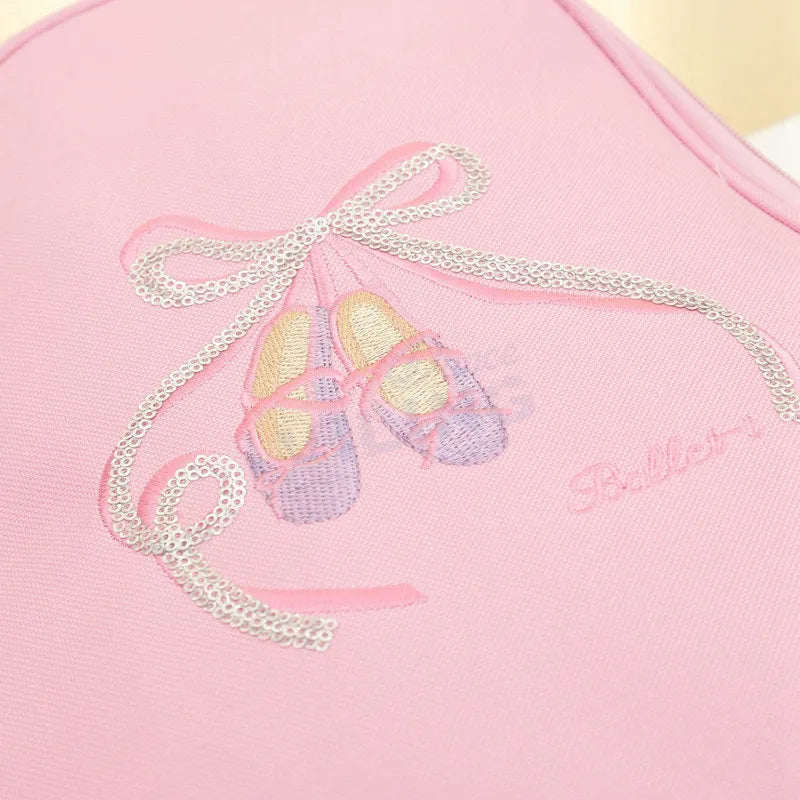 Girls' Ballet Dance Bag Canvas Backpack With Dance Shoes Print