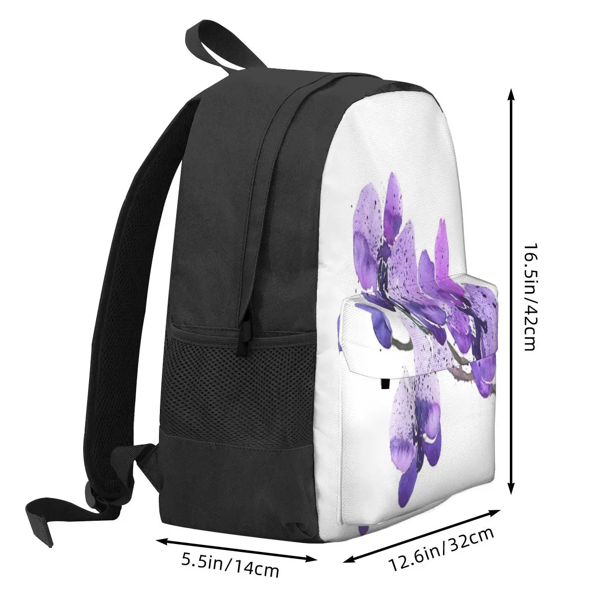 Purple Orchid Watercolor Backpacks Men's & Women's School Bag