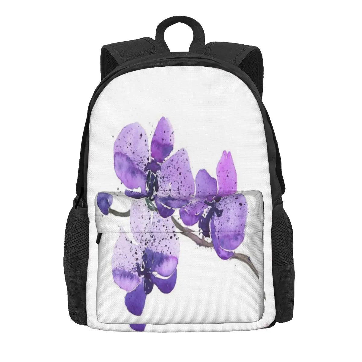 Purple Orchid Watercolor Backpacks Men's & Women's School Bag