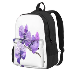 Purple Orchid Watercolor Backpacks Men's & Women's School Bag