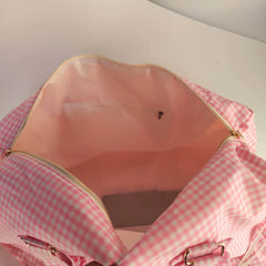 Purple Plaid Ruffle Duffle Kids Seersucker Large Ruffle Totes