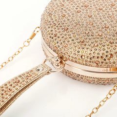 Purple Silver Crystal Clutches Rhinestone Wrist Bag Women?s Party Purse Shoulder