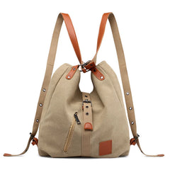 Canvas Tote Bag Casual Shoulder Bag School Bag Rucksack Convertible Handbags