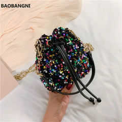 Sequin Bucket Handbag Tote Shoulder Bag Crossbody Bag