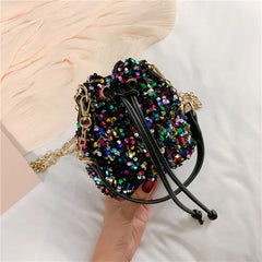 Sequin Bucket Handbag Tote Shoulder Bag Crossbody Bag