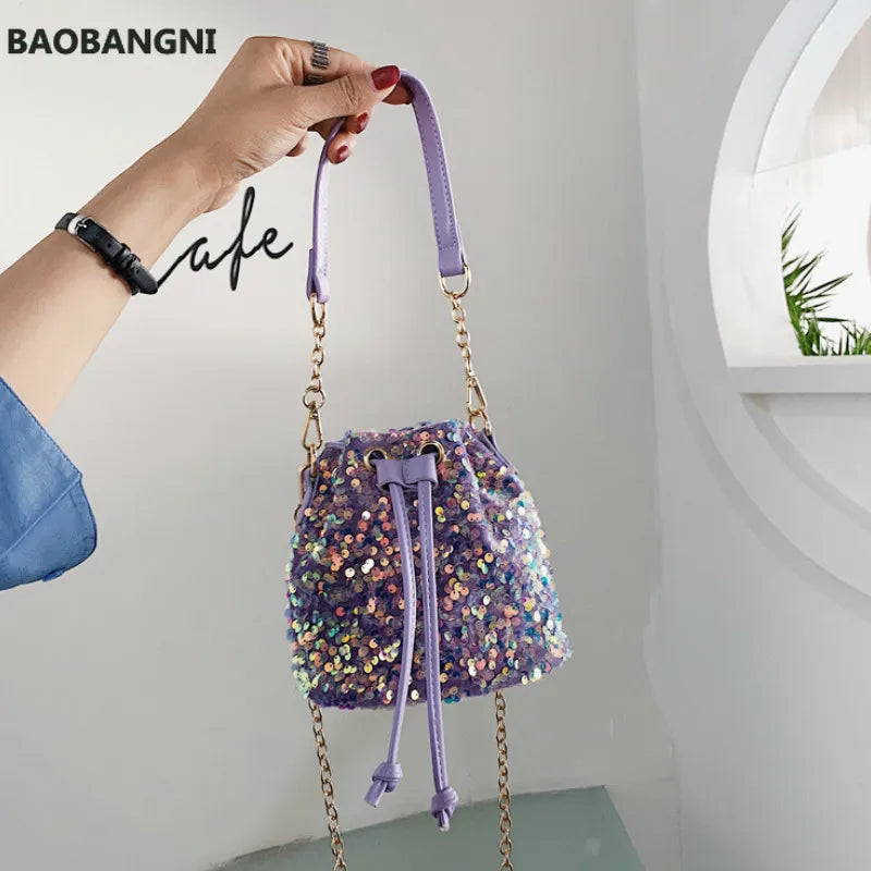 Sequin Bucket Handbag Tote Shoulder Bag Crossbody Bag