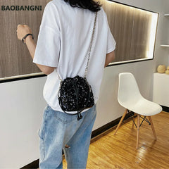 Sequin Bucket Handbag Tote Shoulder Bag Crossbody Bag