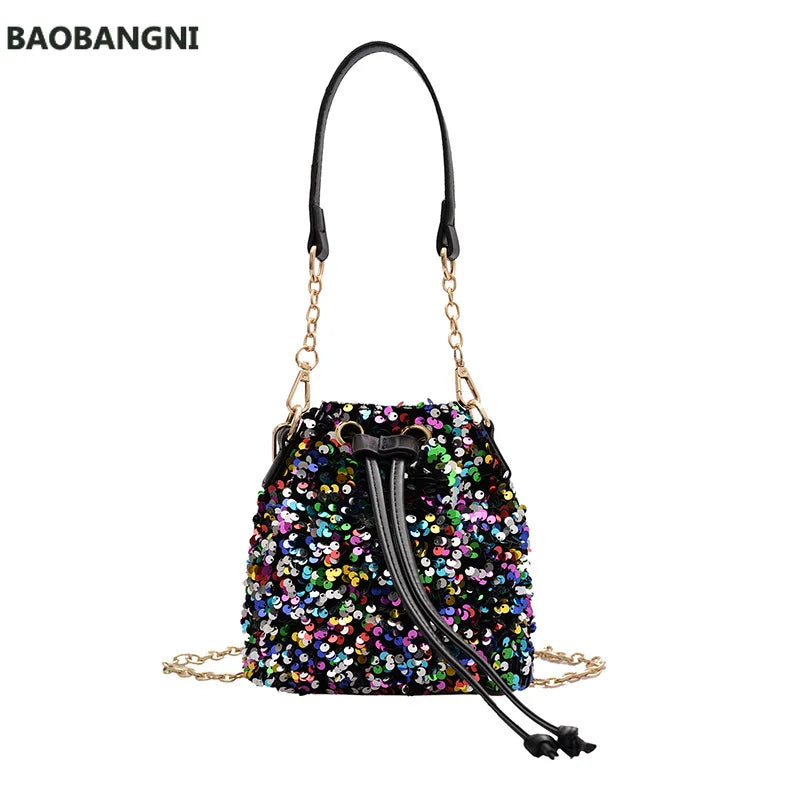 Sequin Bucket Handbag Tote Shoulder Bag Crossbody Bag