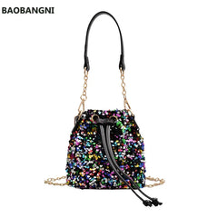 Sequin Bucket Handbag Tote Shoulder Bag Crossbody Bag