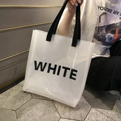Pvc Transparent Handbag Bucket Jelly Bag Casual Large Capacity Beach Bag