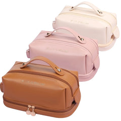 PU Leather Makeup Bag for Women Girls Cosmetic Bags Travel Toiletry Organizer