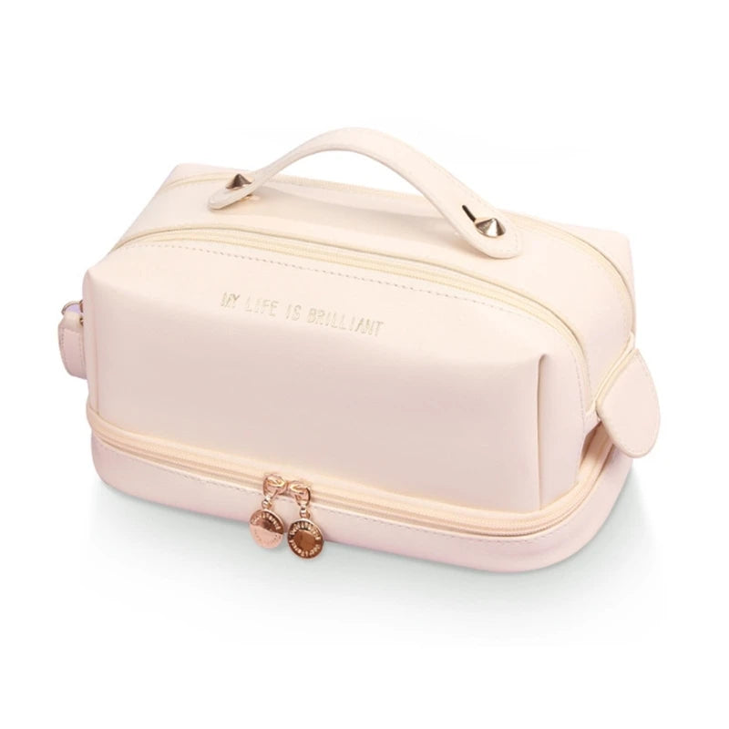 PU Leather Makeup Bag for Women Girls Cosmetic Bags Travel Toiletry Organizer