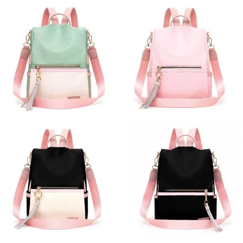 Q1FA Women Backpack Anti-theft Daypack Casual Satchel Travel Rucksack Shoulder B