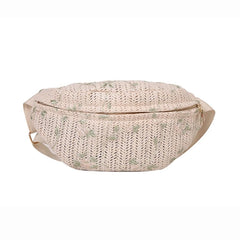 Women's Straw Beach Sling Chest Bag Waist Fanny Pack Crossbody Phone Pouch