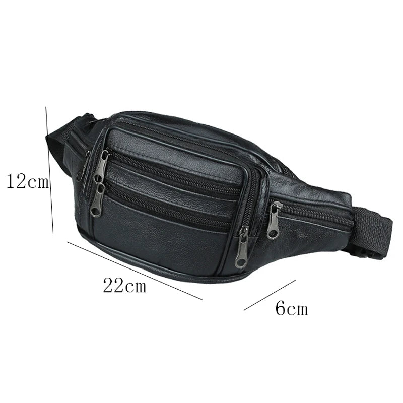 Men Leather Waist Packs Organizer Travel Waist Pack Necessity Waist belt