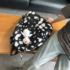 Milk Printing Women's Backpack Canvas Travel Mochila Women School Bag