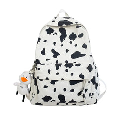 Milk Printing Women's Backpack Canvas Travel Mochila Women School Bag