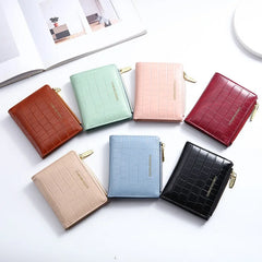 QH205 PU Wallet Casual Wallets Portable Purses Zipper Handbag Money Storage Bag