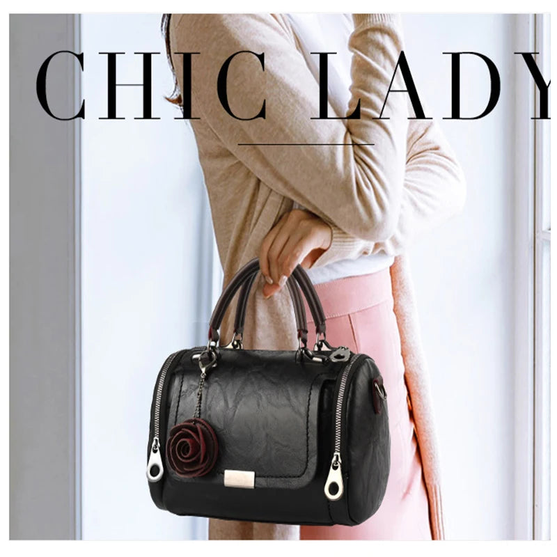 QIAOSANSAN Large Pillow Bag with Flower Pendant