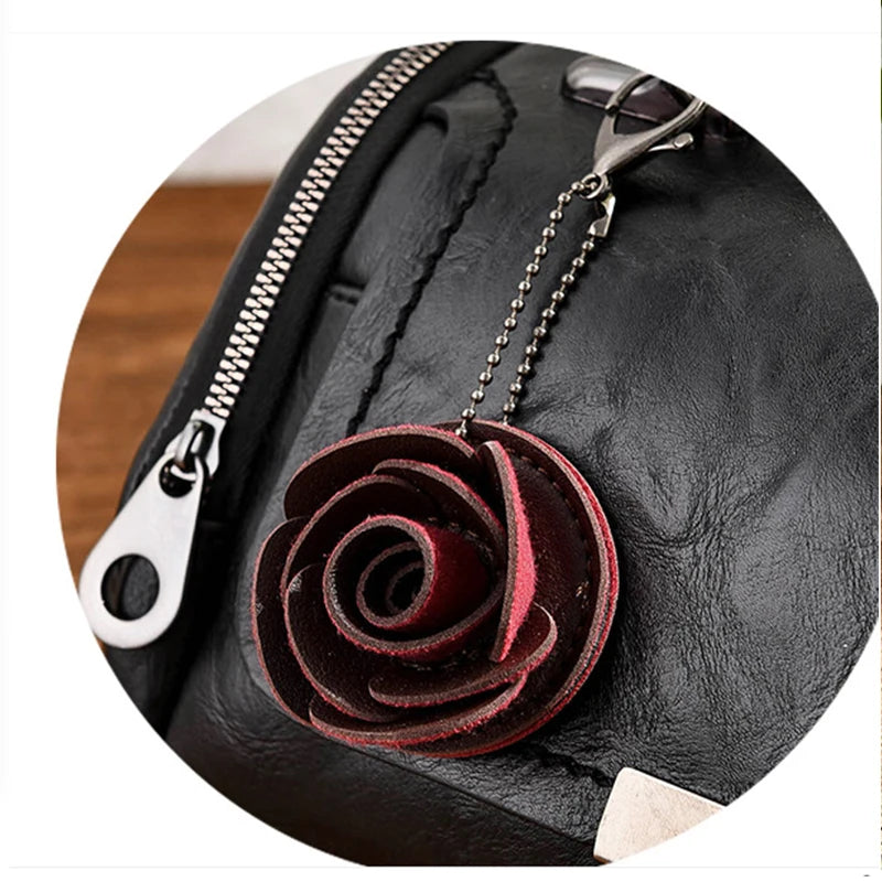 QIAOSANSAN Large Pillow Bag with Flower Pendant