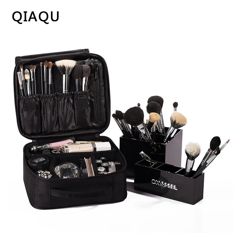 Travel Makeup Bag Drawstring Waterproof Train Case Accessor