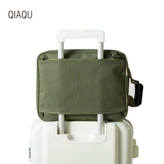 Casual Solid Canvas Handbag Cross Body Clothing Storage Pouch High Capacity