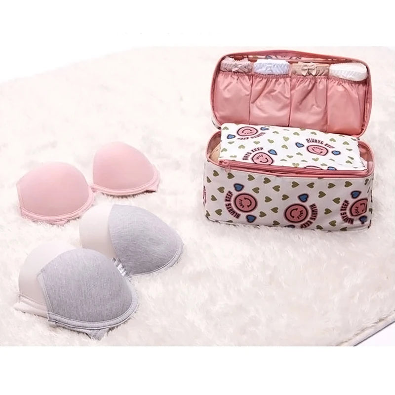 Women Portable Storage Bag Underwear Bra Organizer Makeup Pouch