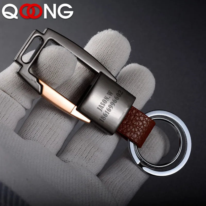 Alloy Leather Keychain Bag Pendant Business Car Key Holder