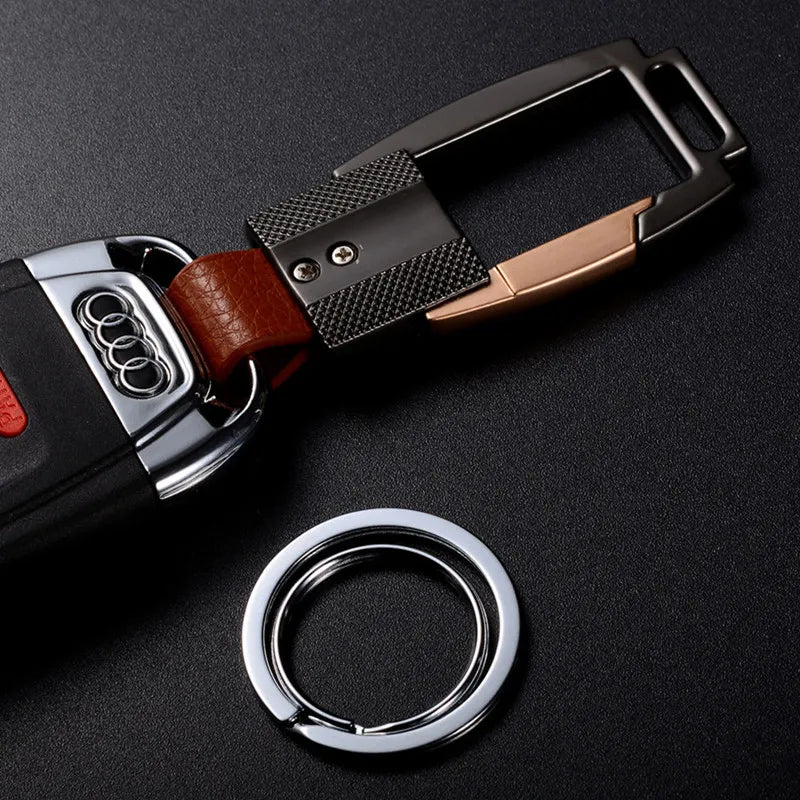 Alloy Leather Keychain Bag Pendant Business Car Key Holder