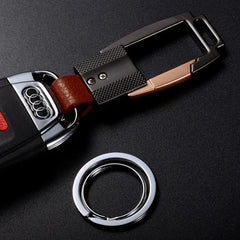 Alloy Leather Keychain Bag Pendant Business Car Key Holder