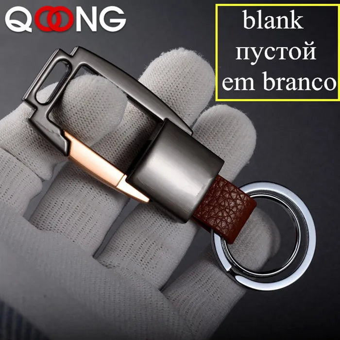 Alloy Leather Men Keychain Bag Pendant Car Keyring
