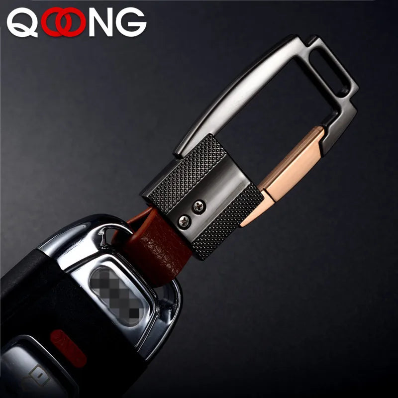 Alloy Leather Men Keychain Bag Pendant Car Keyring