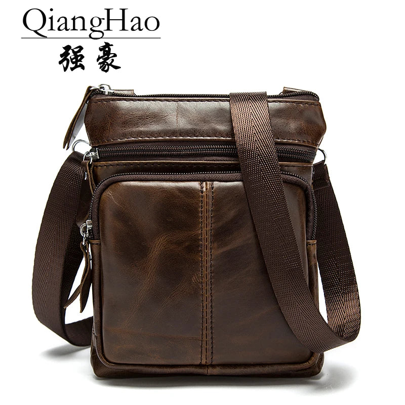 QiangHao Leather Messenger Bag for Rugged Portfolio