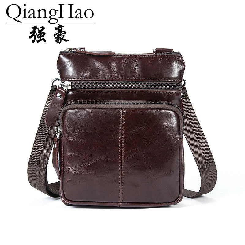 QiangHao Leather Messenger Bag for Rugged Portfolio