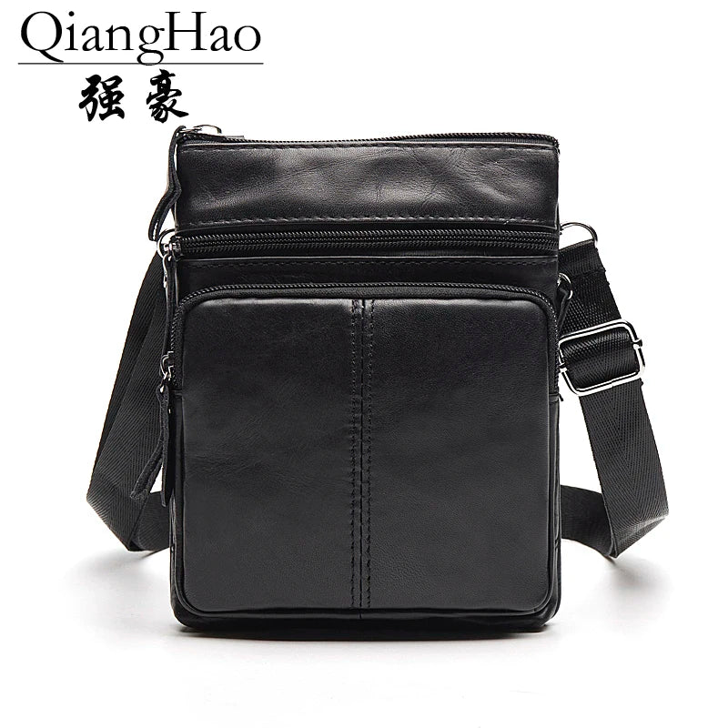 QiangHao Leather Messenger Bag for Rugged Portfolio
