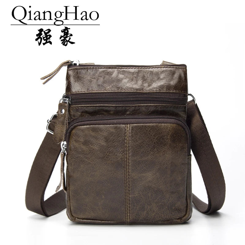 QiangHao Leather Messenger Bag for Rugged Portfolio