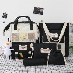 Canvas School Backpacks Women Cute Bookbags Travel Shoulder Bags