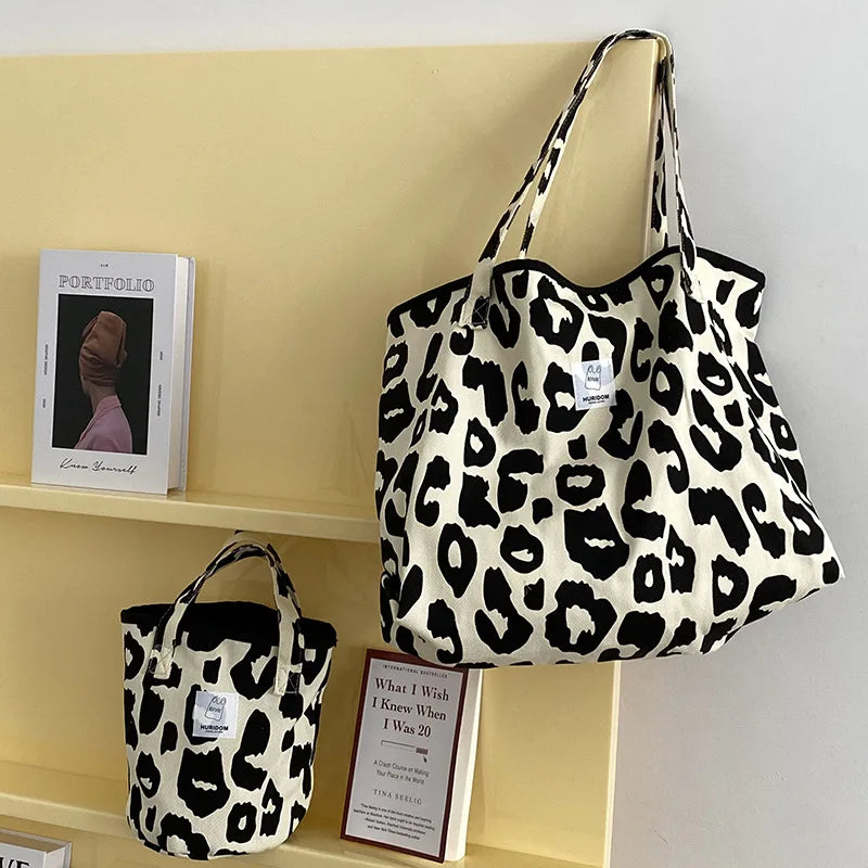 Qiaoduo Pink Leopard Shoulder Bag Women's Large Capacity Casual Totes Bag Ladies